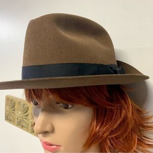 New! Biltmore Brown Fur Felt Senator Fedora